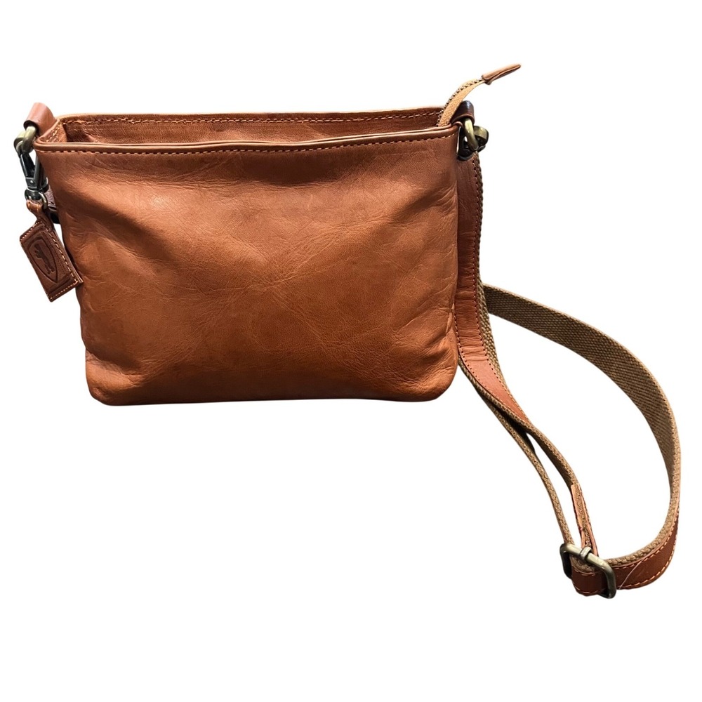 Berliner Bags Marbella Crossbody Bag Brown Goat Leather Zip Vintage Classic